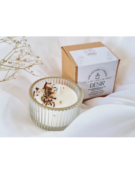 Vela de soja con aceites esenciales