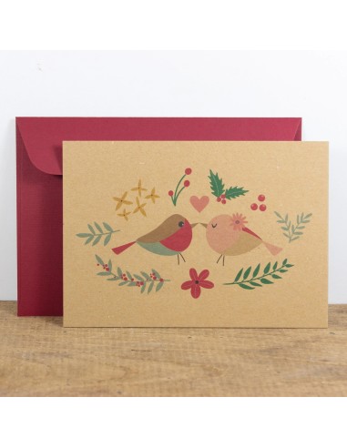 Postal con sobre "Bird love"