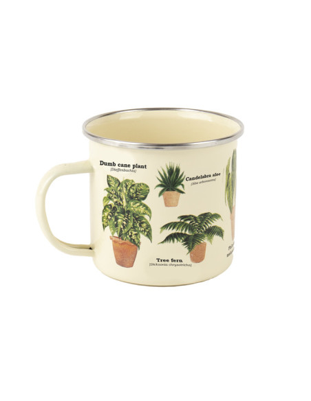 Taza esmaltada "Plantas"