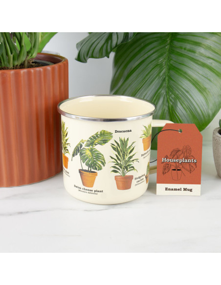 Taza esmaltada "Plantas"