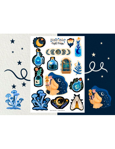 Hoja de pegatinas "Night Magic"